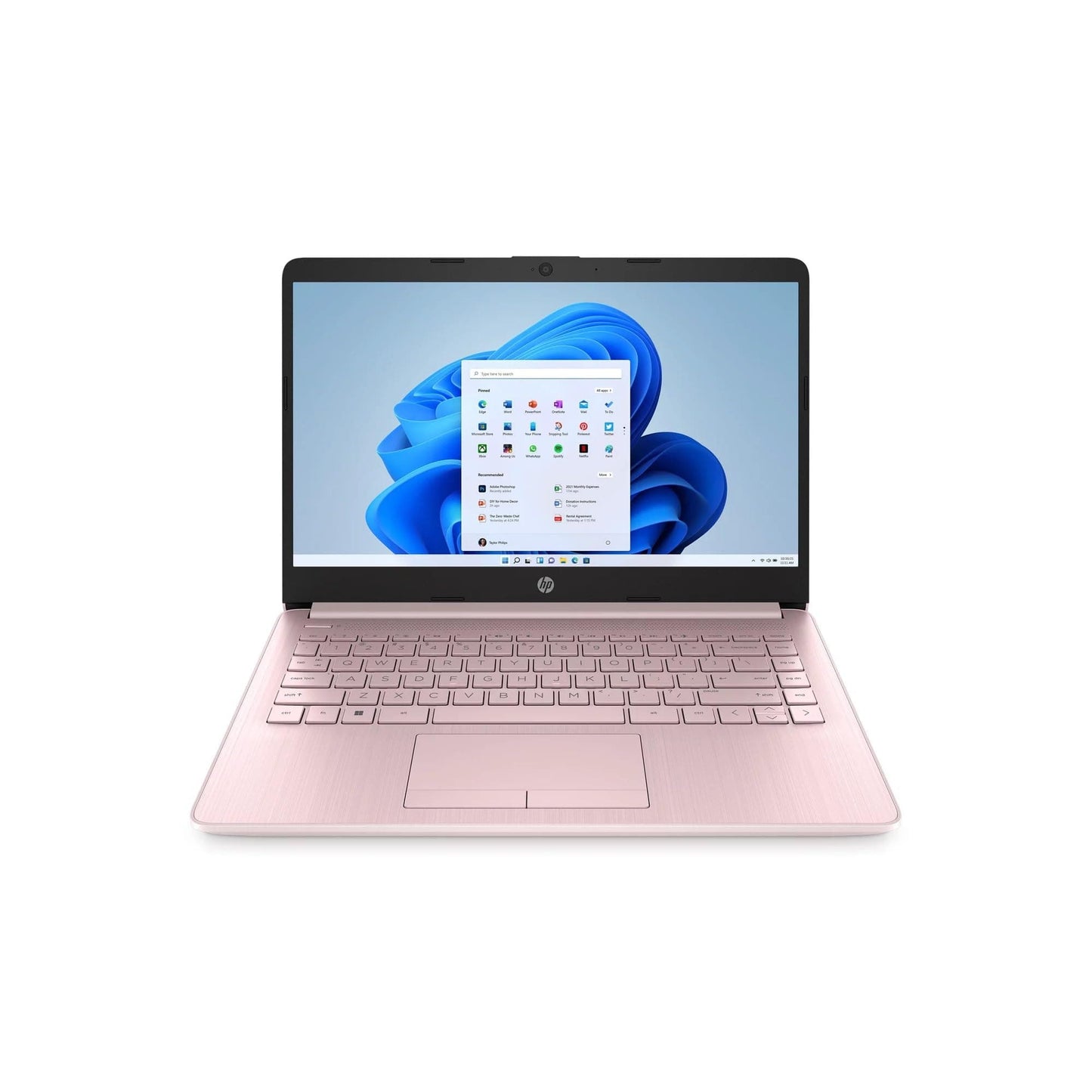 HP más nuevo portátil ultraligero de 14" para estudiantes y empresas, Intel Quad-Core N4120, 8 GB de RAM, 192 GB de almacenamiento (64 GB eMMC+128 GB Micro SD), 1 año de Office 365, cámara web, HDMI, WiFi, USB-A y C, Win 11 S 