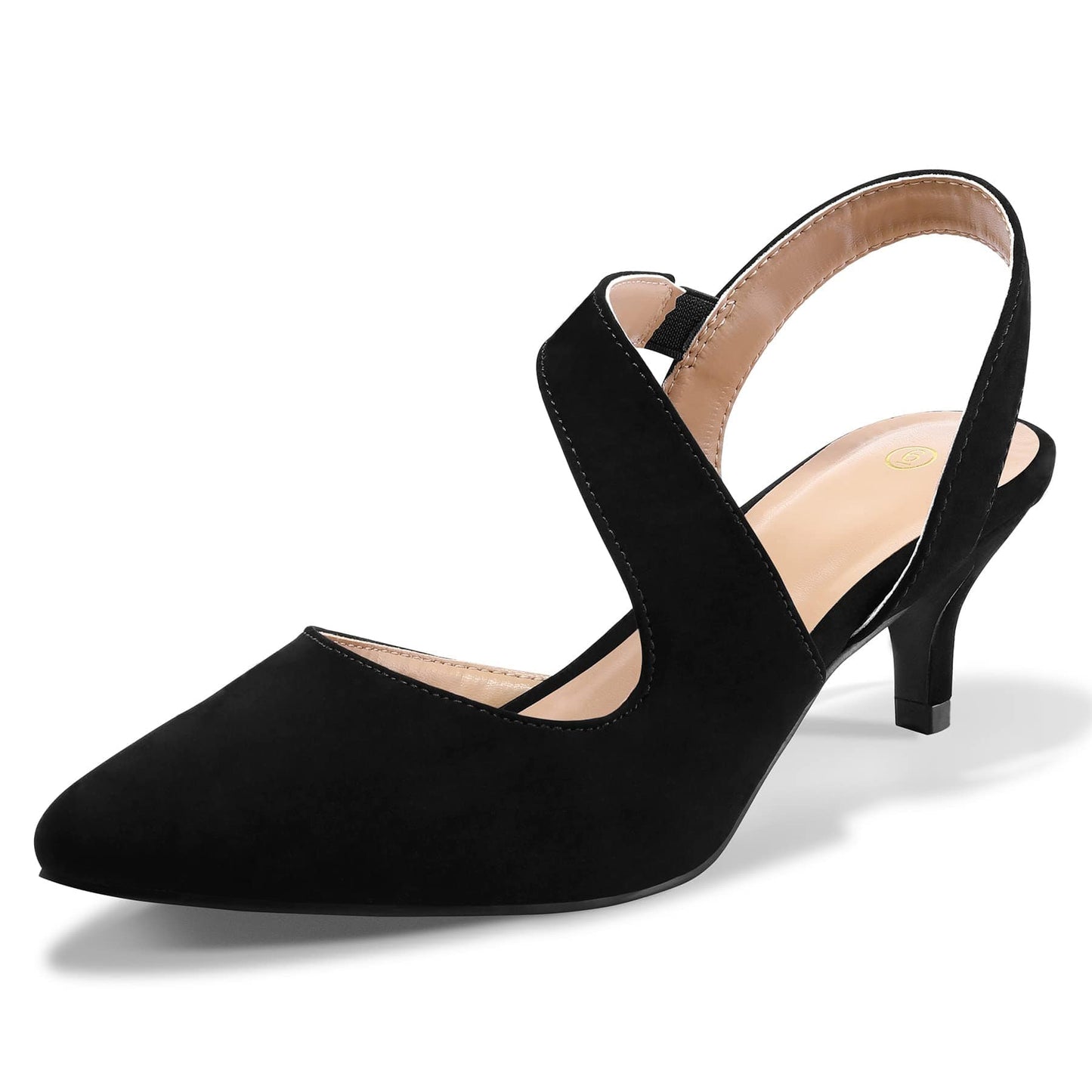 mysoft Zapatos de tacón bajo para mujer, 2.0 in, punta puntiaguda, zapatos de vestir para fiesta de boda 