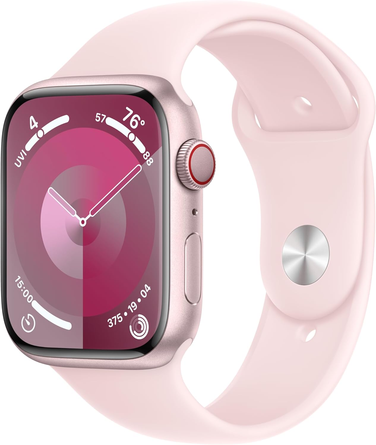 Montre intelligente Apple Watch Series 9 [GPS + Cellular 45 mm] avec boîtier en acier inoxydable doré et boucle milanaise dorée. Tracker d'activité, applications d'oxygène dans le sang et d'ECG, écran Retina toujours actif 