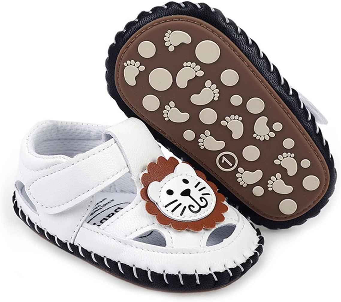 HsdsBebe Baby Boys Girls Pu Leather Hard Bottom Walking Sneakers Toddler Rubber Sole First Walkers Infant Cartoon Slippers Crib Shoes Xpress