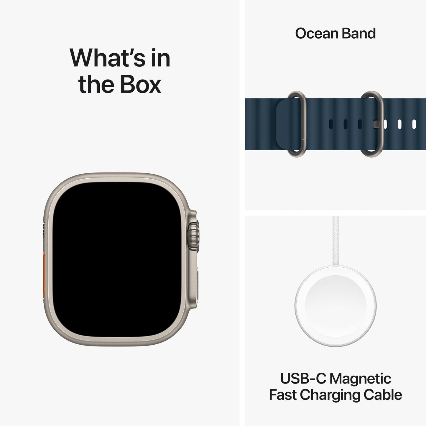 Montre intelligente Apple Watch Ultra 2 [GPS + Cellular 49 mm] avec boîtier en titane robuste et bracelet océan blanc. Tracker d'activité, GPS de précision, bouton d'action, durée de vie de la batterie extra longue, écran Retina lumineux 