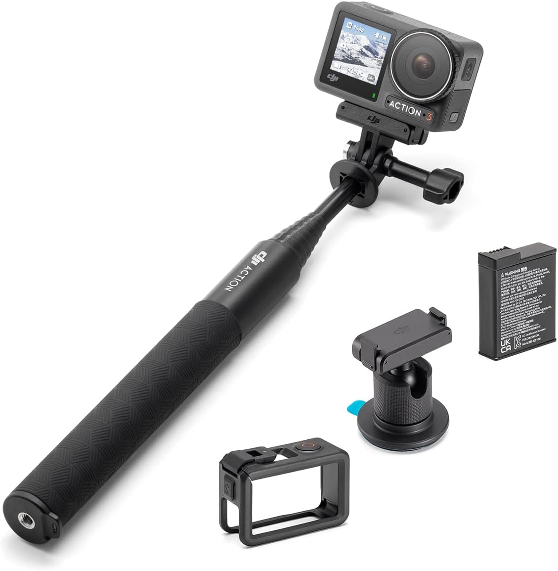 DJI Osmo Action 3 Standard Combo, Waterproof Action Camera with 4K HDR & Super-Wide FOV, 10-Bit Color Depth, HorizonSteady, Cold Resistant & Long-Lasting, Vlogging Camera for YouTube Xpress