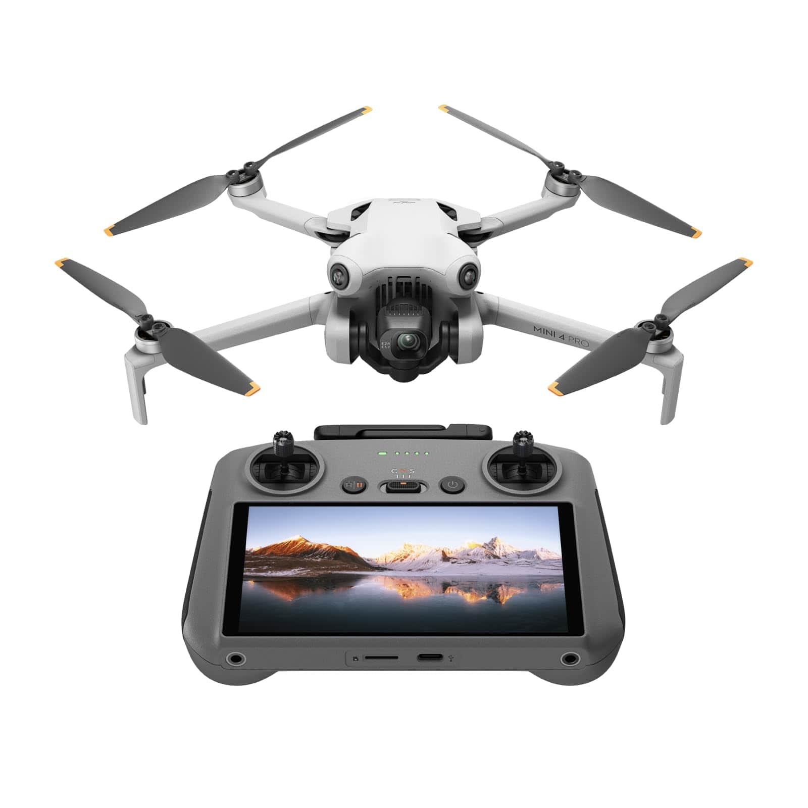 DJI Mini 4 Pro (DJI RC 2), mini-drone pliable avec caméra vidéo 4K HDR pour adultes, moins de 0,549 lb/249 g, temps de vol de 34 minutes, distance de transmission vidéo maximale de 20 km, détection de vision omnidirectionnelle 