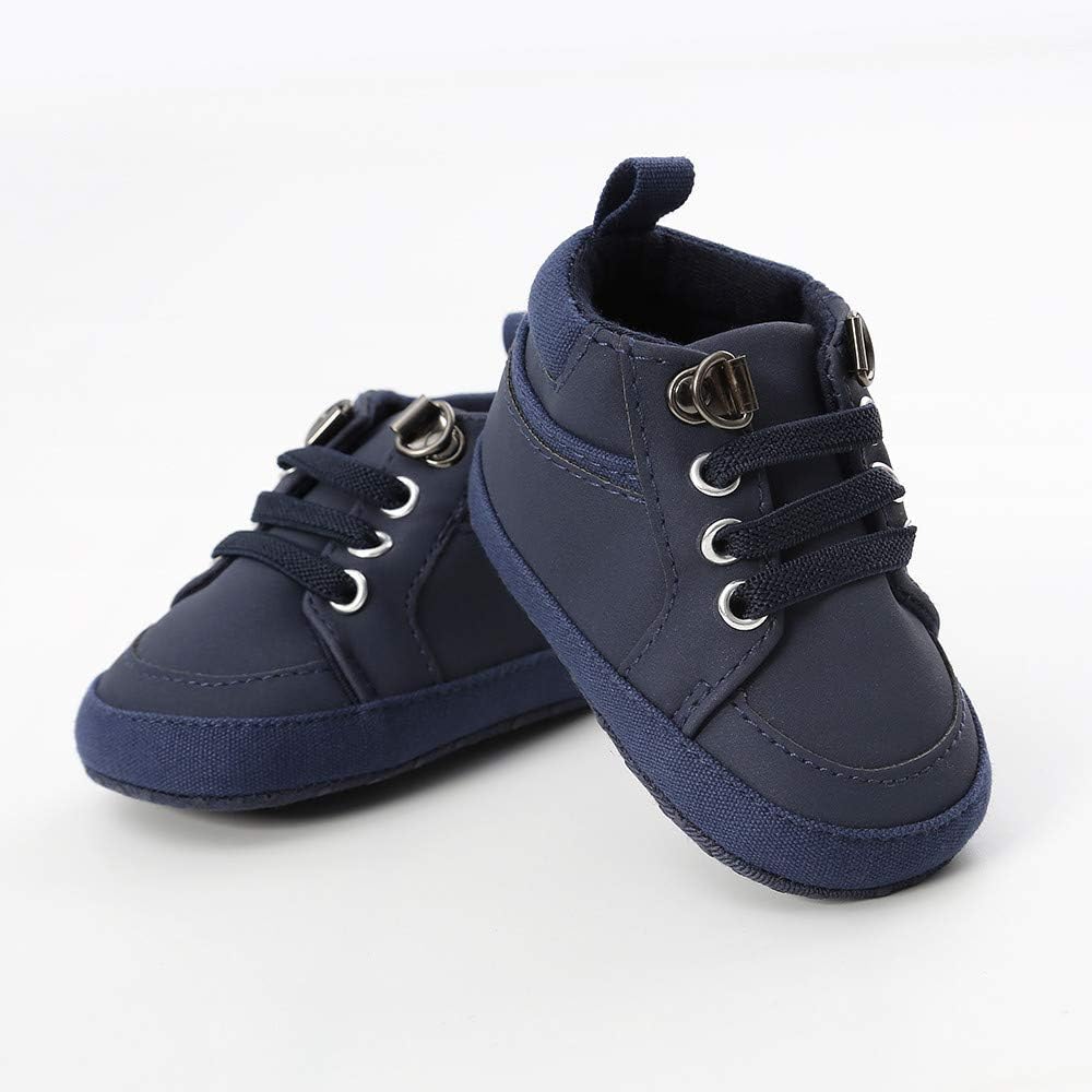 Meckior Toddler Baby Boys Girls High Tops Ankle Sneakers Soft Anti-Slip Sole PU Leather Moccasins Infant Newborn Prewalker First Walking Crib Shoes Xpress