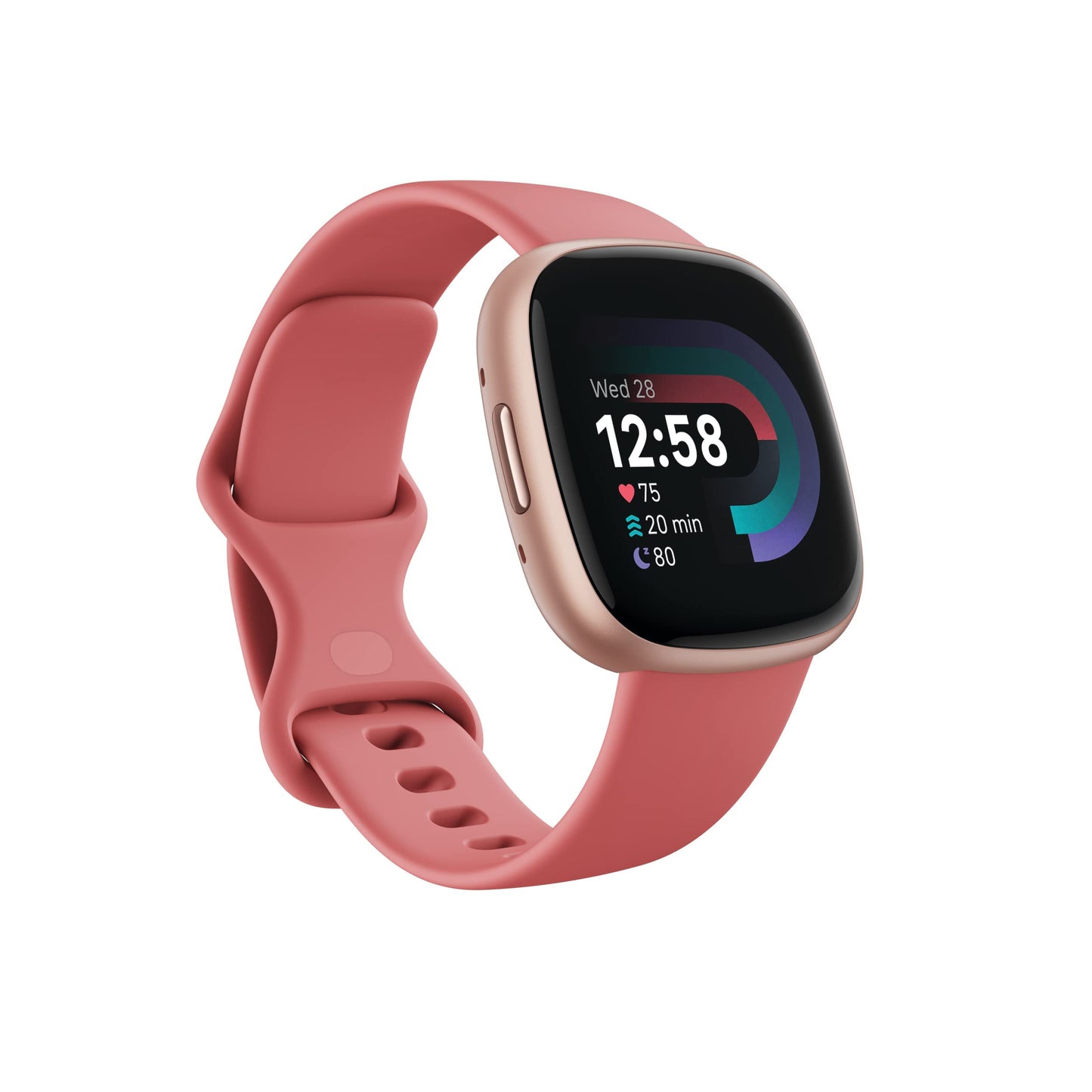 Fitbit Versa 4 Montre intelligente de fitness avec préparation quotidienne, GPS, fréquence cardiaque 24h/24 et 7j/7, plus de 40 modes d'exercice, suivi du sommeil et plus encore, rose sable/cuivre rose, taille unique (bracelets S et L inclus) 