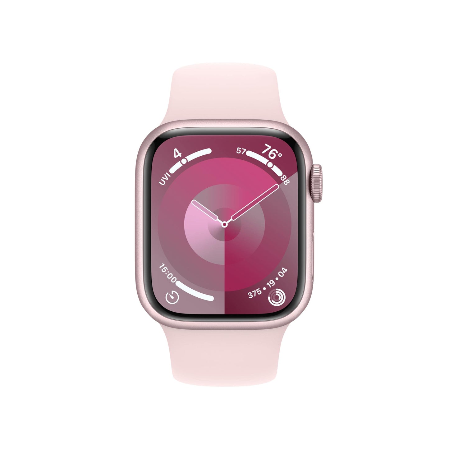 Apple Watch Series 9 [GPS 45mm] Smartwatch with Pink Aluminum Case with Pink Sport Loop. Fitness Tracker, Blood Oxygen & ECG Apps, Always-On Retina Display, Carbon Neutral