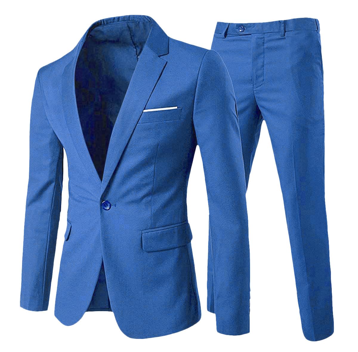 Cloudstyle Men's 2-Piece Suits Slim Fit 1 Button Dress Suit Jacket Blazer & Pants Set