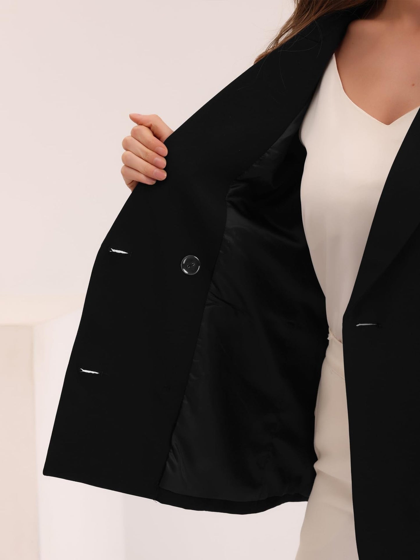 Allegra K Veste blazer formelle à revers cranté pour femme