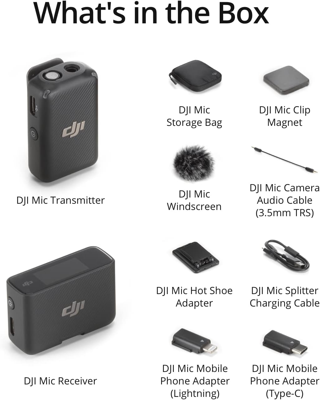 DJI Mic (2 TX + 1 RX + Charging Case), Wireless Lavalier Microphone, 250m (820 ft.) Range, 15-Hour Battery, Noise Cancellation, Wireless Microphone for PC, iPhone, Andriod, Record Interview, Vlogs Xpress