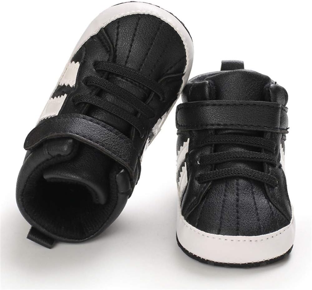 Meckior Toddler Baby Boys Girls High Tops Ankle Sneakers Soft Anti-Slip Sole PU Leather Moccasins Infant Newborn Prewalker First Walking Crib Shoes Xpress