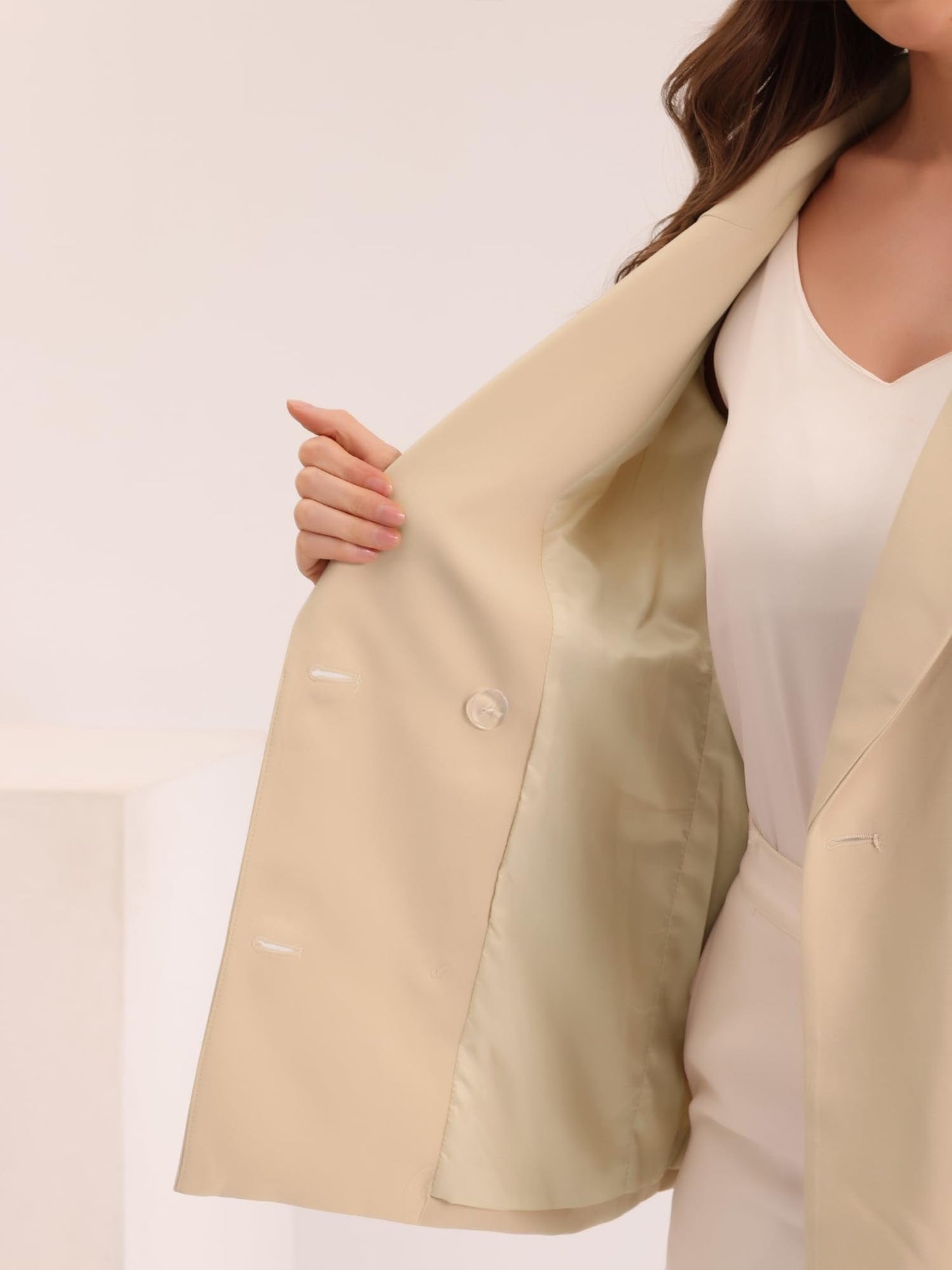 Allegra K Veste blazer formelle à revers cranté pour femme