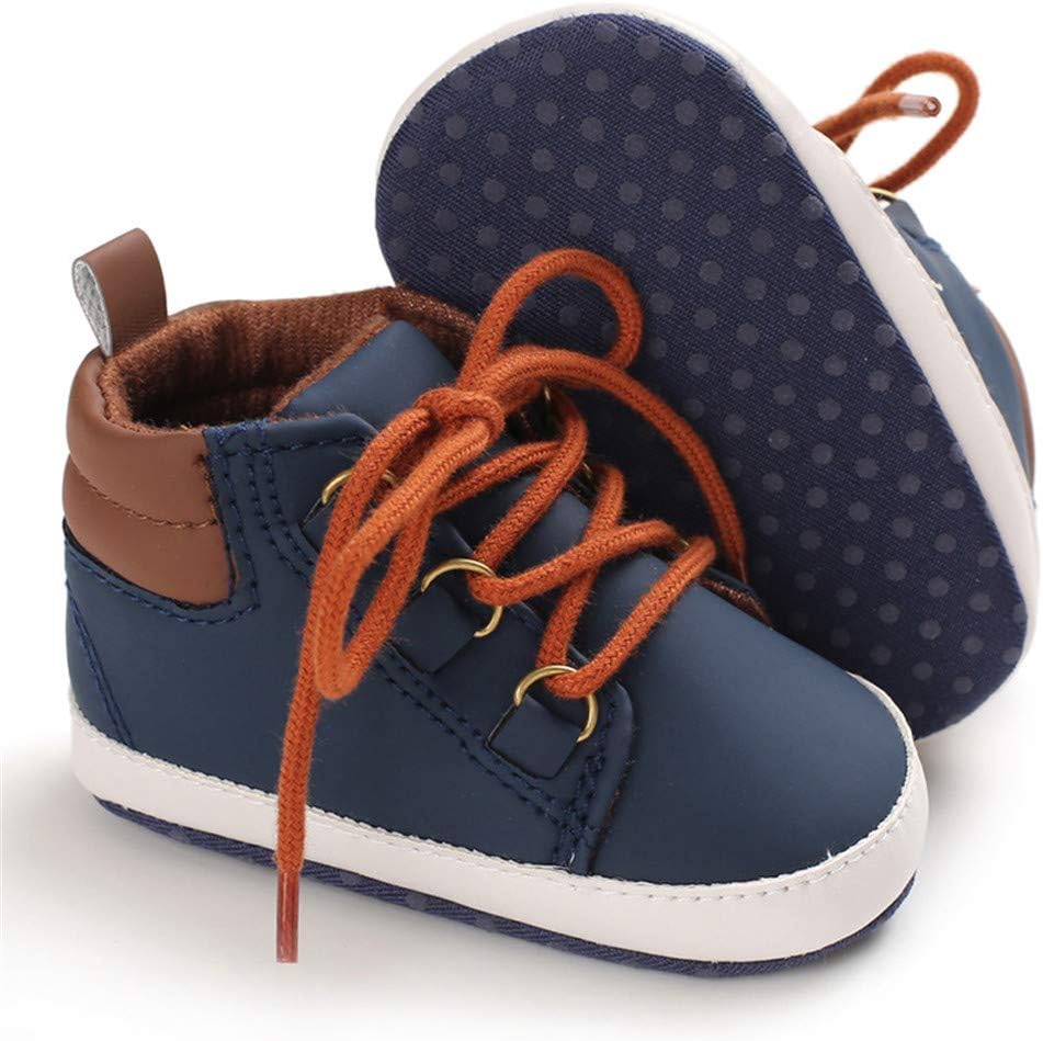 Meckior Toddler Baby Boys Girls High Tops Ankle Sneakers Soft Anti-Slip Sole PU Leather Moccasins Infant Newborn Prewalker First Walking Crib Shoes Xpress