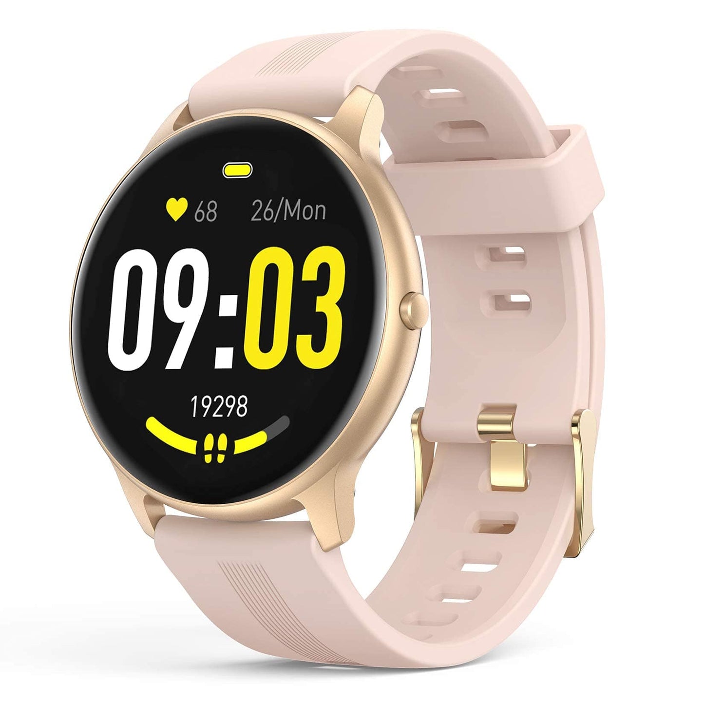 AGPTEK Reloj Inteligente para Mujer, Reloj Inteligente para teléfonos Android e iOS IP68 Rastreador de Actividad a Prueba de Agua con Pantalla táctil a Color Monitor de frecuencia cardíaca Podómetro Monitor de sueño, Rosa 