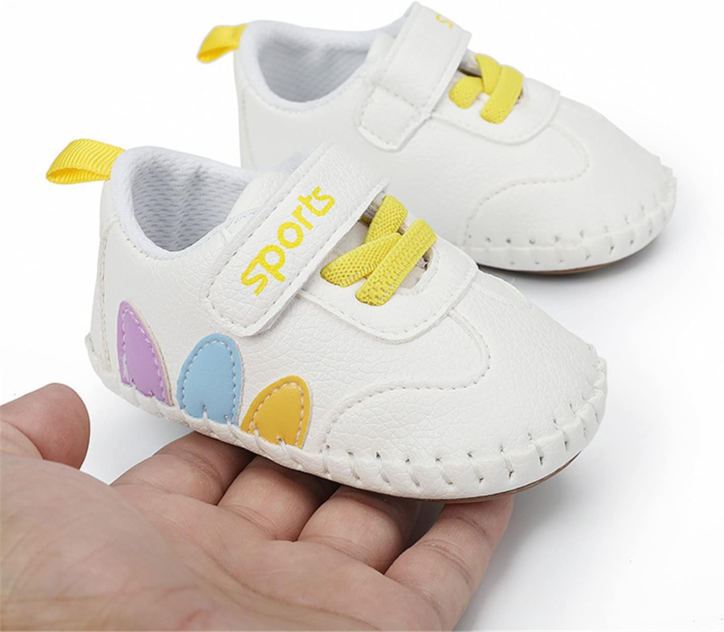 HsdsBebe Baby Boys Girls Pu Leather Hard Bottom Walking Sneakers Toddler Rubber Sole First Walkers Infant Cartoon Slippers Crib Shoes Xpress