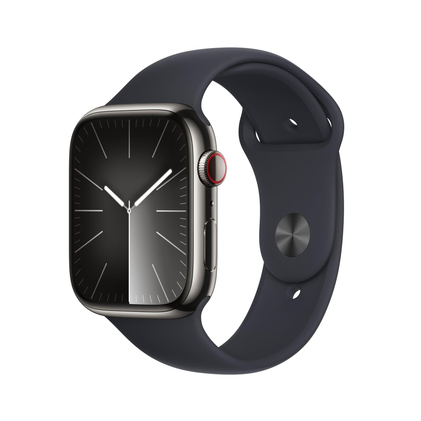 Reloj inteligente Apple Watch Series 9 [GPS + Cellular 45 mm] con caja de aluminio plateada y correa deportiva azul invierno. Monitor de actividad física, aplicaciones de ECG, pantalla Retina siempre activa, carbono neutro 