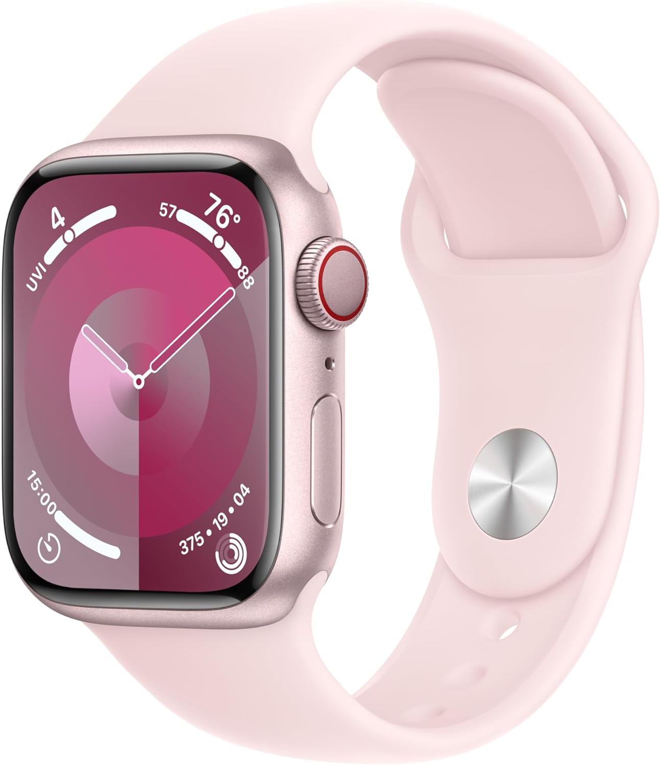 Montre intelligente Apple Watch Series 9 [GPS + Cellular 45 mm] avec boîtier en acier inoxydable doré et boucle milanaise dorée. Tracker d'activité, applications d'oxygène dans le sang et d'ECG, écran Retina toujours actif 