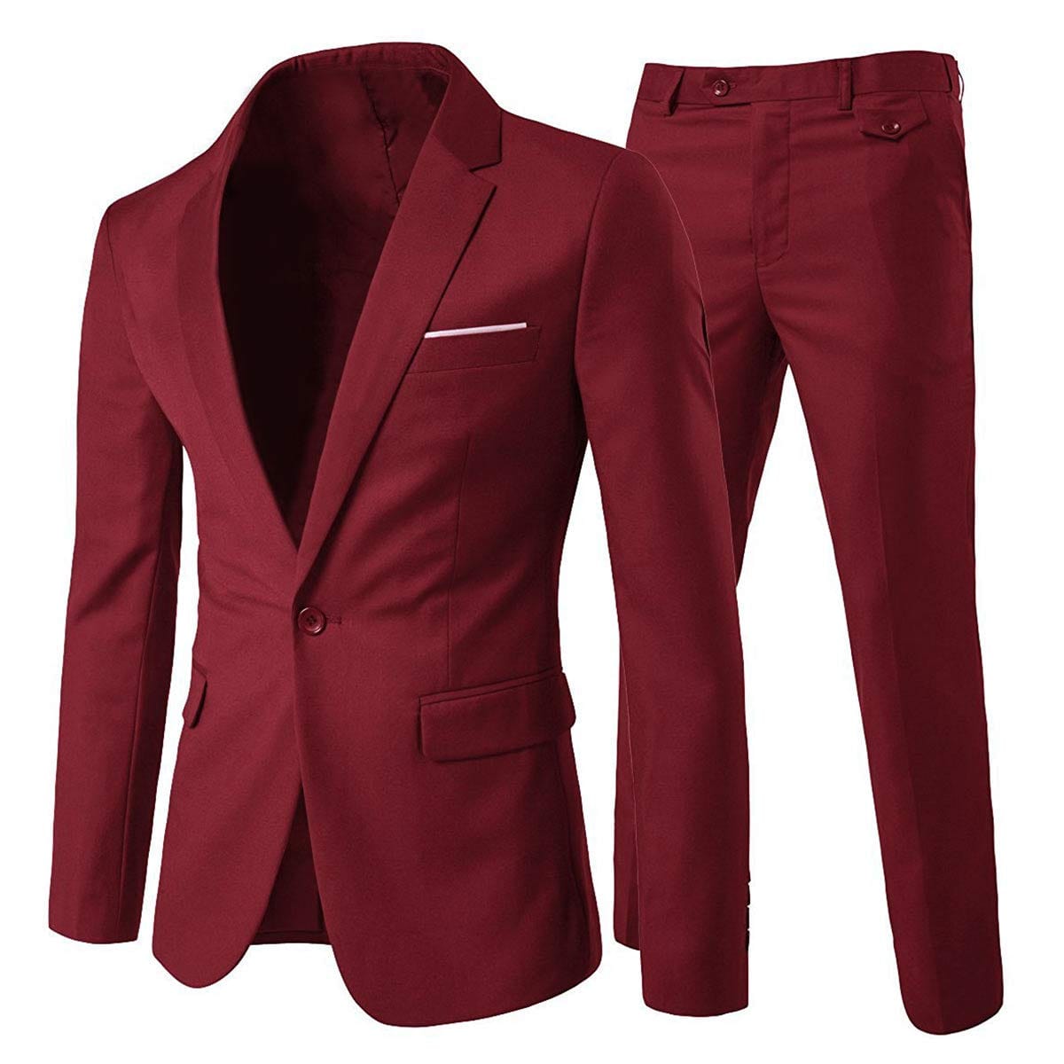 Cloudstyle Men's 2-Piece Suits Slim Fit 1 Button Dress Suit Jacket Blazer & Pants Set