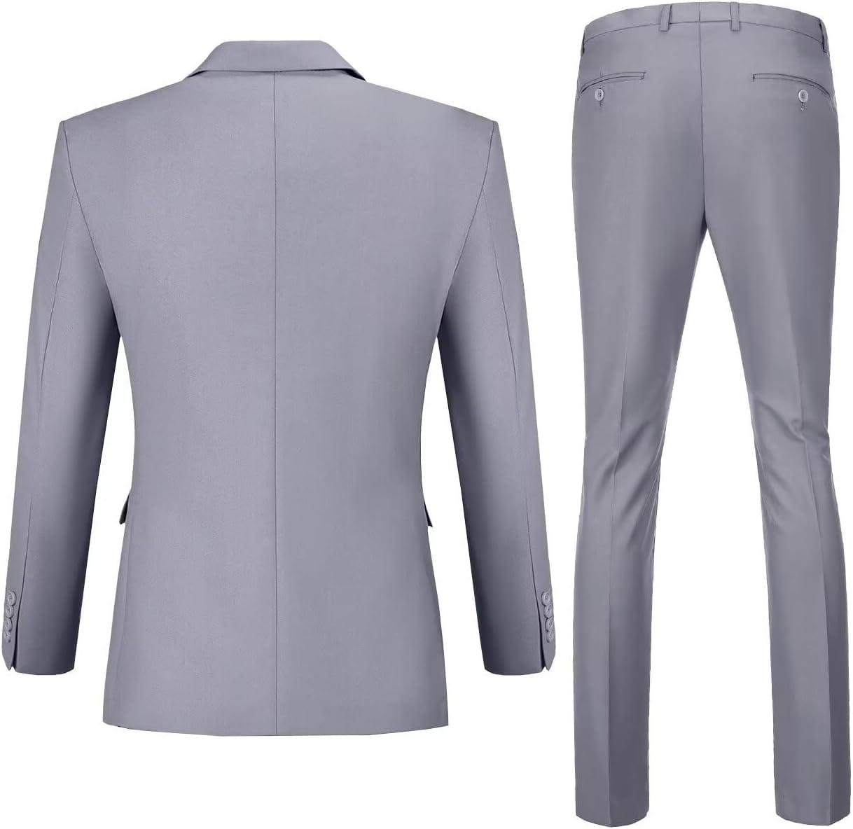 Mens Slim Fit 2 Piece Suit Two Button Notched Lapel Solid Suit Jacket Pants Set Tuxedo for Prom