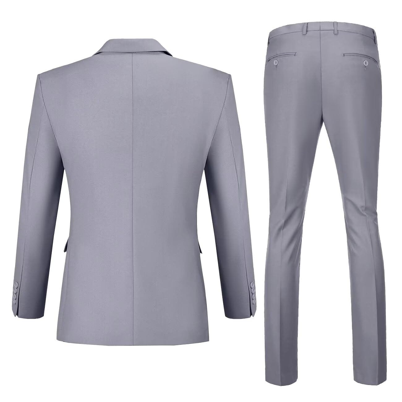 Mens Slim Fit 2 Piece Suit Two Button Notched Lapel Solid Suit Jacket Pants Set Tuxedo for Prom