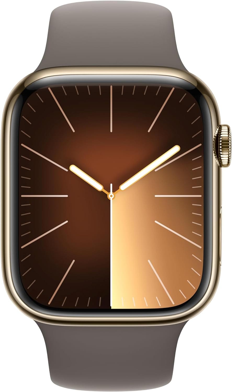 Montre intelligente Apple Watch Series 9 [GPS + Cellular 45 mm] avec boîtier en acier inoxydable doré et boucle milanaise dorée. Tracker d'activité, applications d'oxygène dans le sang et d'ECG, écran Retina toujours actif 