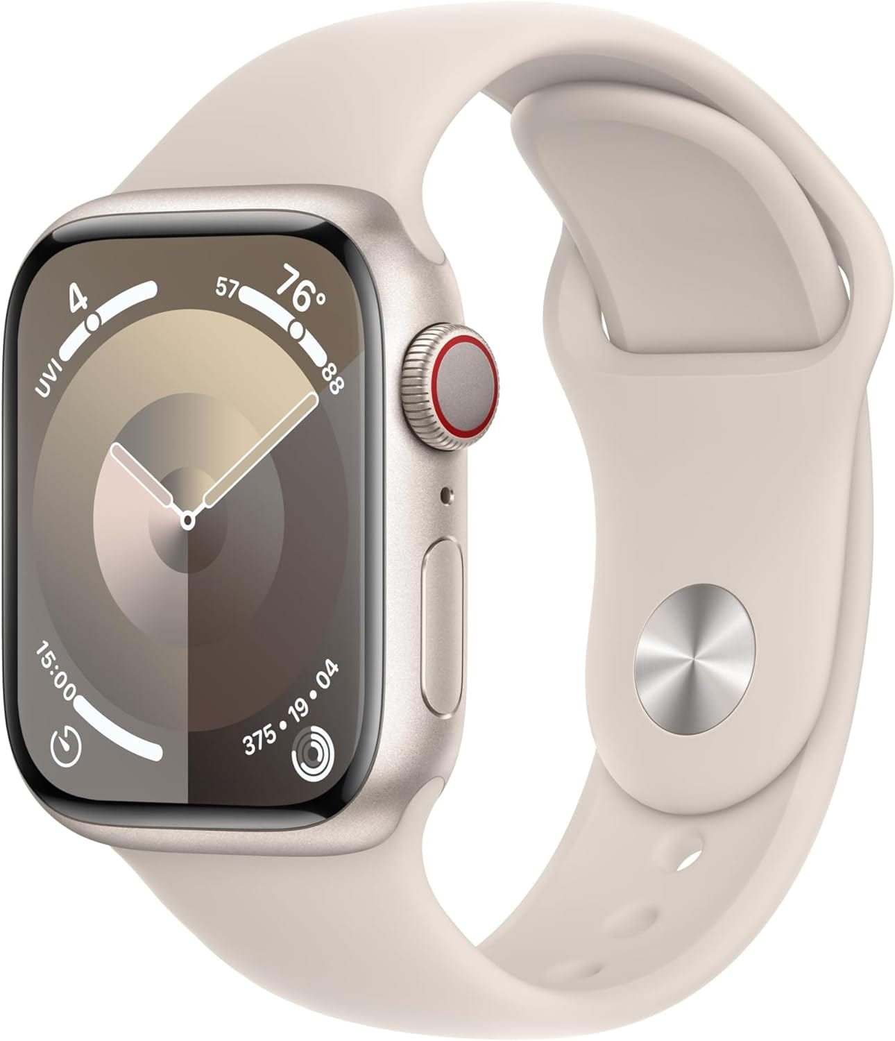 Montre intelligente Apple Watch Series 9 [GPS + Cellular 45 mm] avec boîtier en acier inoxydable doré et boucle milanaise dorée. Tracker d'activité, applications d'oxygène dans le sang et d'ECG, écran Retina toujours actif 