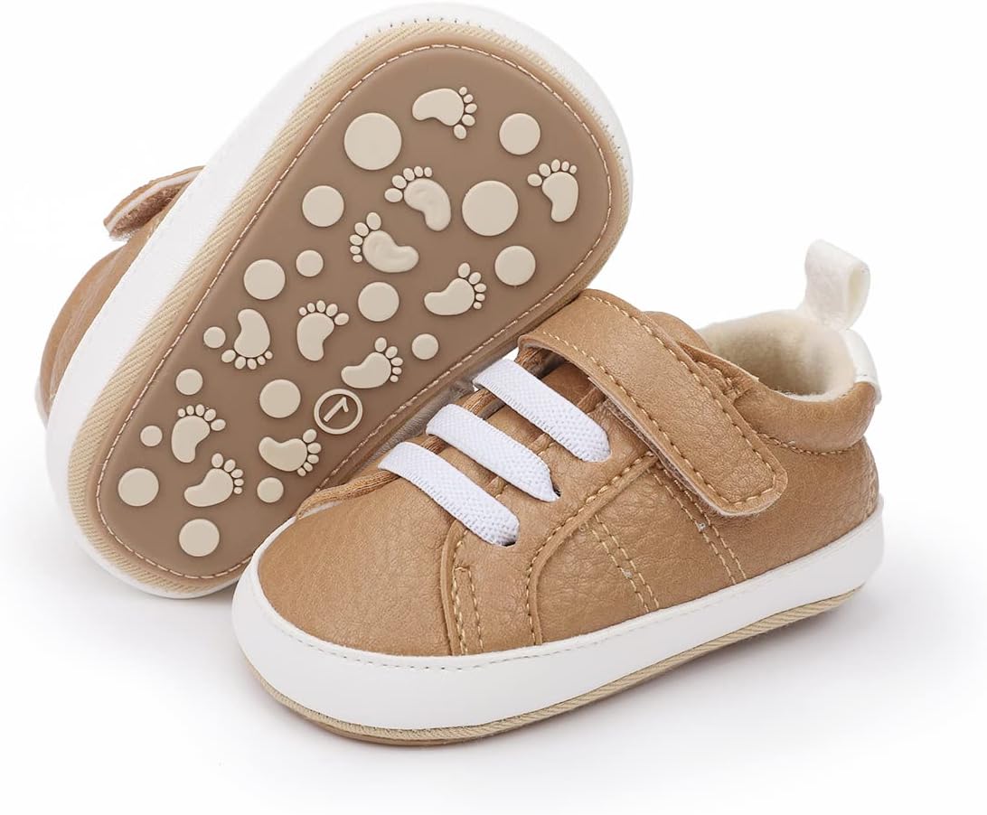 E-FAK Baby Shoes Boys Girls Infant Sneakers Non-Slip Rubber Sole Toddler Crib First Walker Shoes Xpress