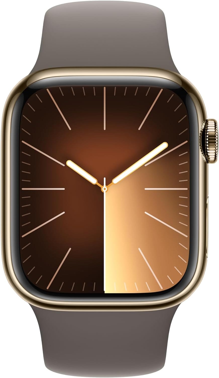 Montre intelligente Apple Watch Series 9 [GPS + Cellular 45 mm] avec boîtier en acier inoxydable doré et boucle milanaise dorée. Tracker d'activité, applications d'oxygène dans le sang et d'ECG, écran Retina toujours actif 