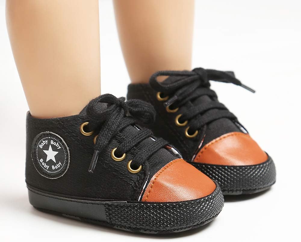 Meckior Toddler Baby Boys Girls High Tops Ankle Sneakers Soft Anti-Slip Sole PU Leather Moccasins Infant Newborn Prewalker First Walking Crib Shoes Xpress