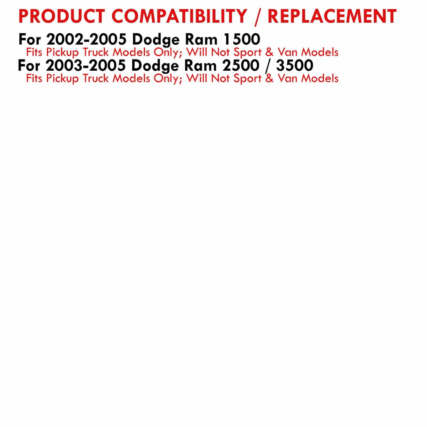 AJP Distributors Phares avant de signalisation de conduite pour pare-chocs avant, feux avant, conducteur et passager, ensemble de paires compatibles/remplacement pour Ram 1500 2500 3500 2002 2003 2004 2005 02 03 04 05 