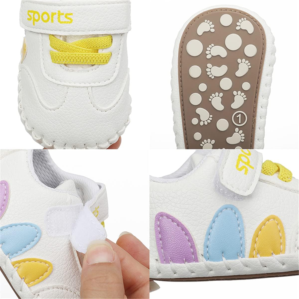 HsdsBebe Baby Boys Girls Pu Leather Hard Bottom Walking Sneakers Toddler Rubber Sole First Walkers Infant Cartoon Slippers Crib Shoes Xpress