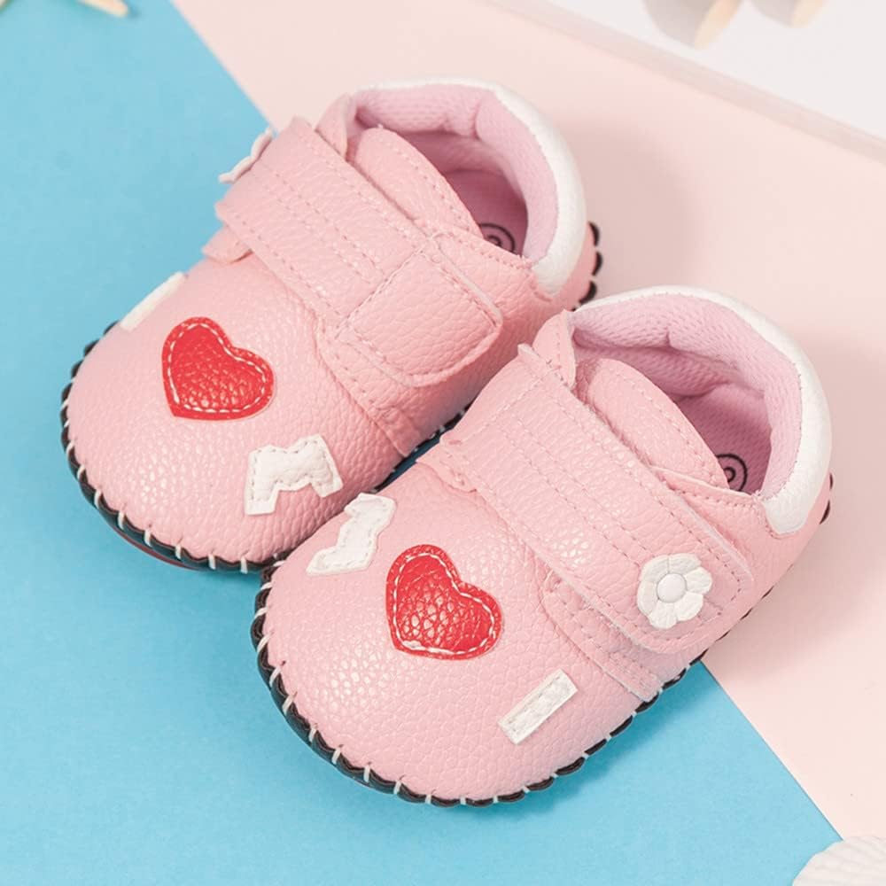 HsdsBebe Baby Boys Girls Pu Leather Hard Bottom Walking Sneakers Toddler Rubber Sole First Walkers Infant Cartoon Slippers Crib Shoes Xpress