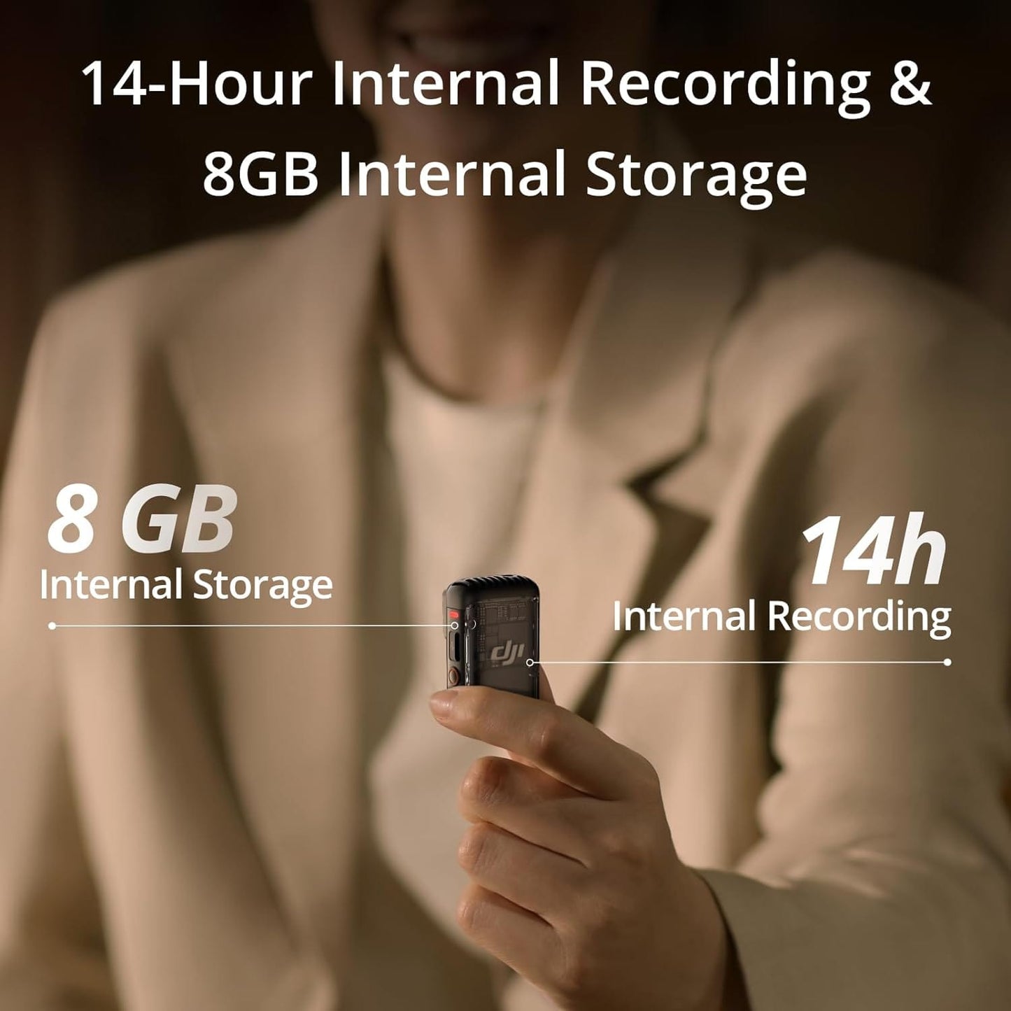 DJI Mic 2 (1 TX + 1 RX), Wireless Microphone with Intelligent Noise Cancelling, 32-bit Float Internal Recording, Optimized Sound, 250m (820 ft.) Range, Microphone for iPhone, Android, Camera, Vlogs Xpress