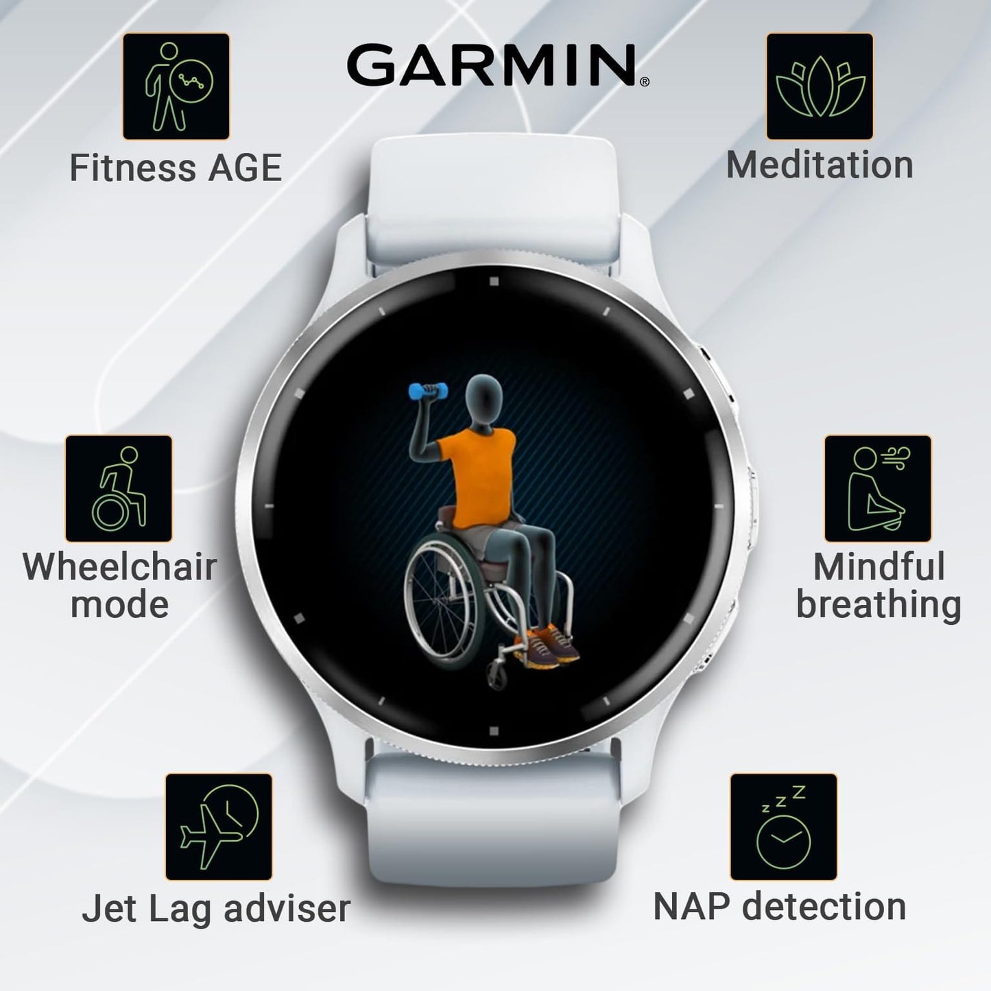 Wearable4U Garmin Venu 3 : montre intelligente 45 mm en acier inoxydable argenté | Écran AMOLED 1,4" jusqu'à 14 jours d'autonomie | Montre multisport pour homme – Whitestone | Fonctionnalités avancées de santé et de remise en forme 