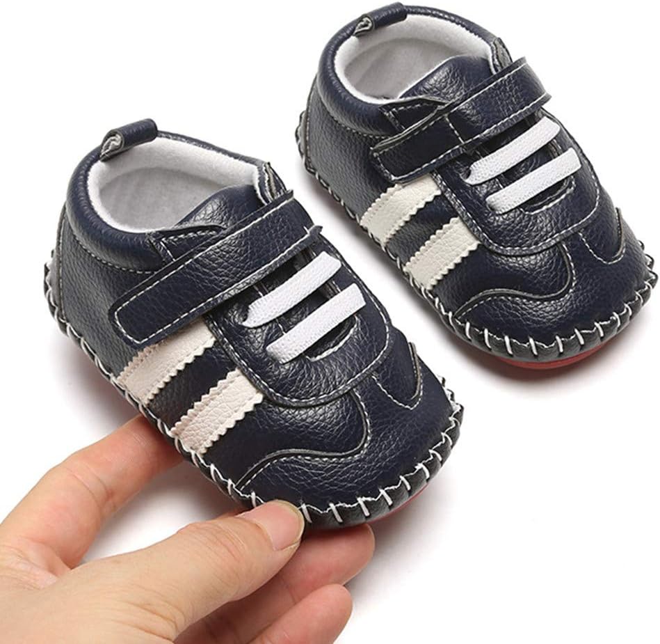 HsdsBebe Baby Boys Girls Pu Leather Hard Bottom Walking Sneakers Toddler Rubber Sole First Walkers Infant Cartoon Slippers Crib Shoes Xpress