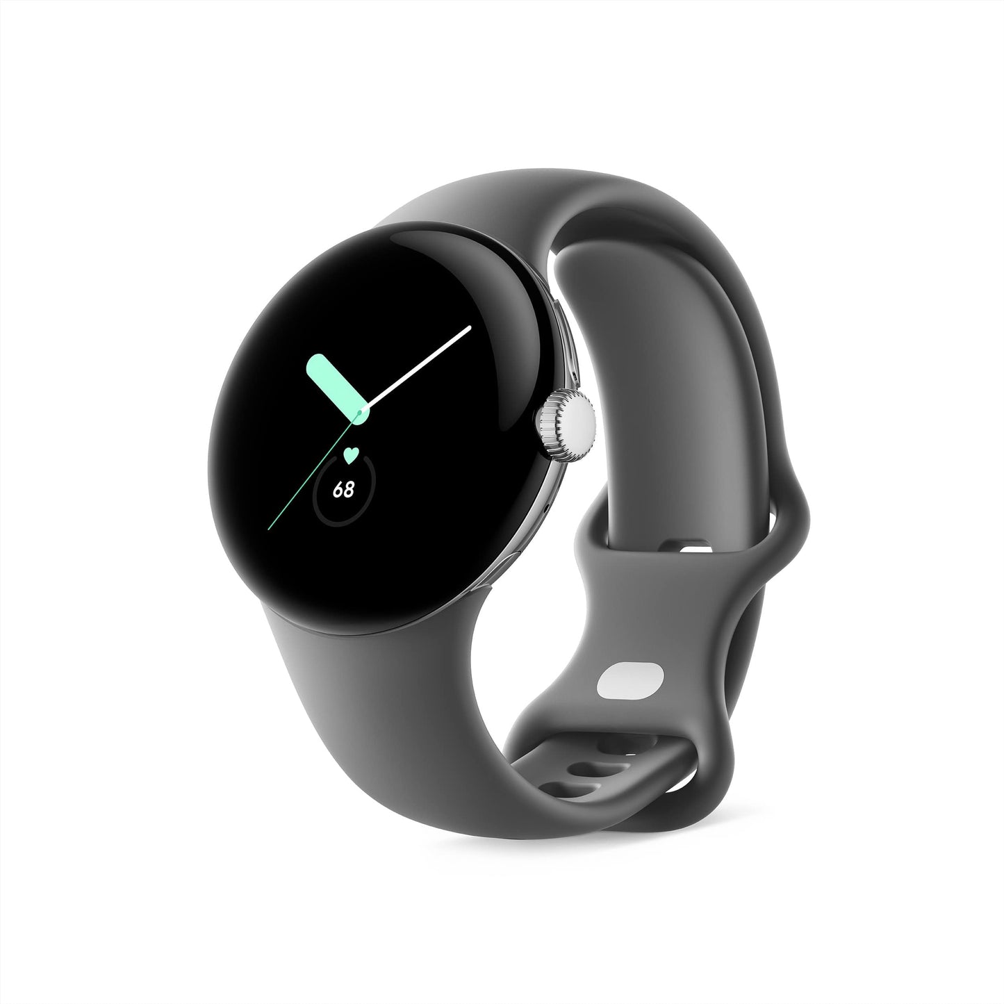 Google Pixel Watch - Montre intelligente Android avec suivi d'activité Fitbit - Suivi de la fréquence cardiaque - Boîtier en acier inoxydable noir mat avec bracelet Obsidian Active - LTE 