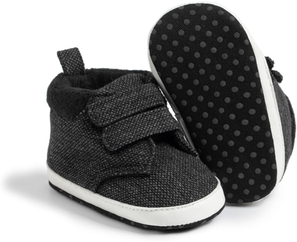 Meckior Toddler Baby Boys Girls High Tops Ankle Sneakers Soft Anti-Slip Sole PU Leather Moccasins Infant Newborn Prewalker First Walking Crib Shoes Xpress