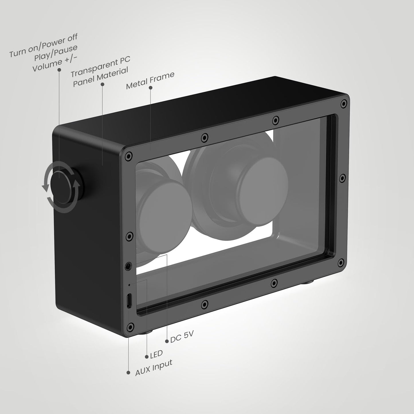 Altavoz Bluetooth portátil Cassette, Altavoces minimalistas de 16 W Bluetooth inalámbrico alto, sonido potente HD y amplia compatibilidad V5.3 para interiores y exteriores - Negro 