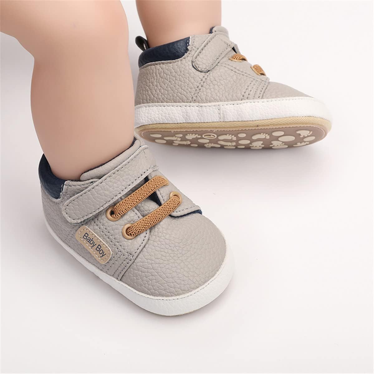 HsdsBebe Baby Boys Girls Pu Leather Hard Bottom Walking Sneakers Toddler Rubber Sole First Walkers Infant Cartoon Slippers Crib Shoes Xpress