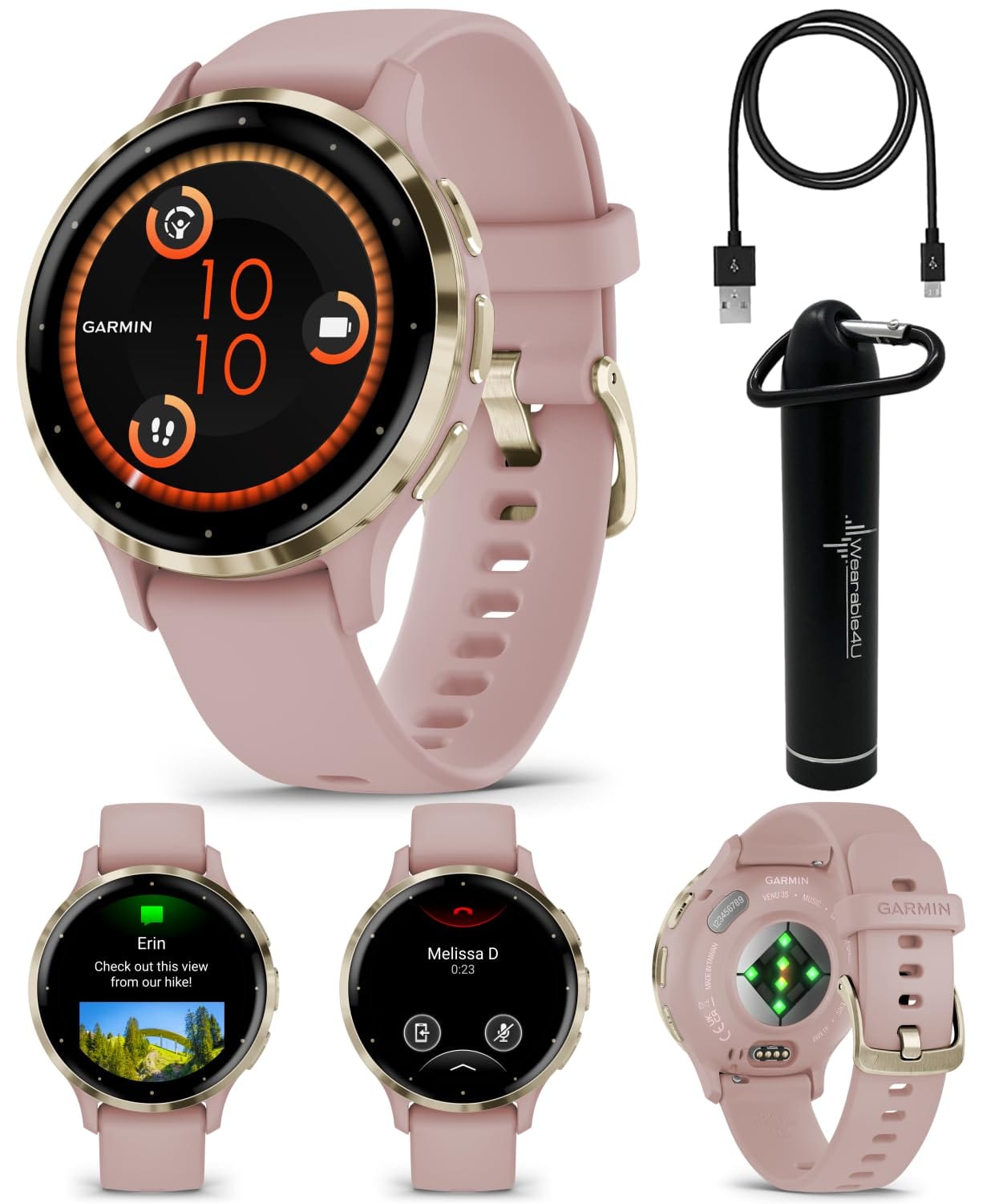 Wearable4U Garmin Venu 3: Silver Stainless Steel 45 mm Smartwatch|AMOLED 1.4" Display Up to 14 Days Battery Life | Multisport Men Watch - Whitestone | Advanced Health & Fitness Features Gift Bundle