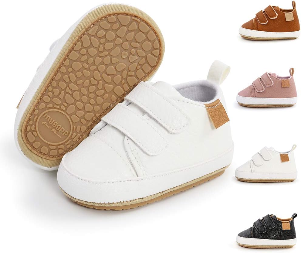 Meckior Toddler Baby Boys Girls High Tops Ankle Sneakers Soft Anti-Slip Sole PU Leather Moccasins Infant Newborn Prewalker First Walking Crib Shoes Xpress