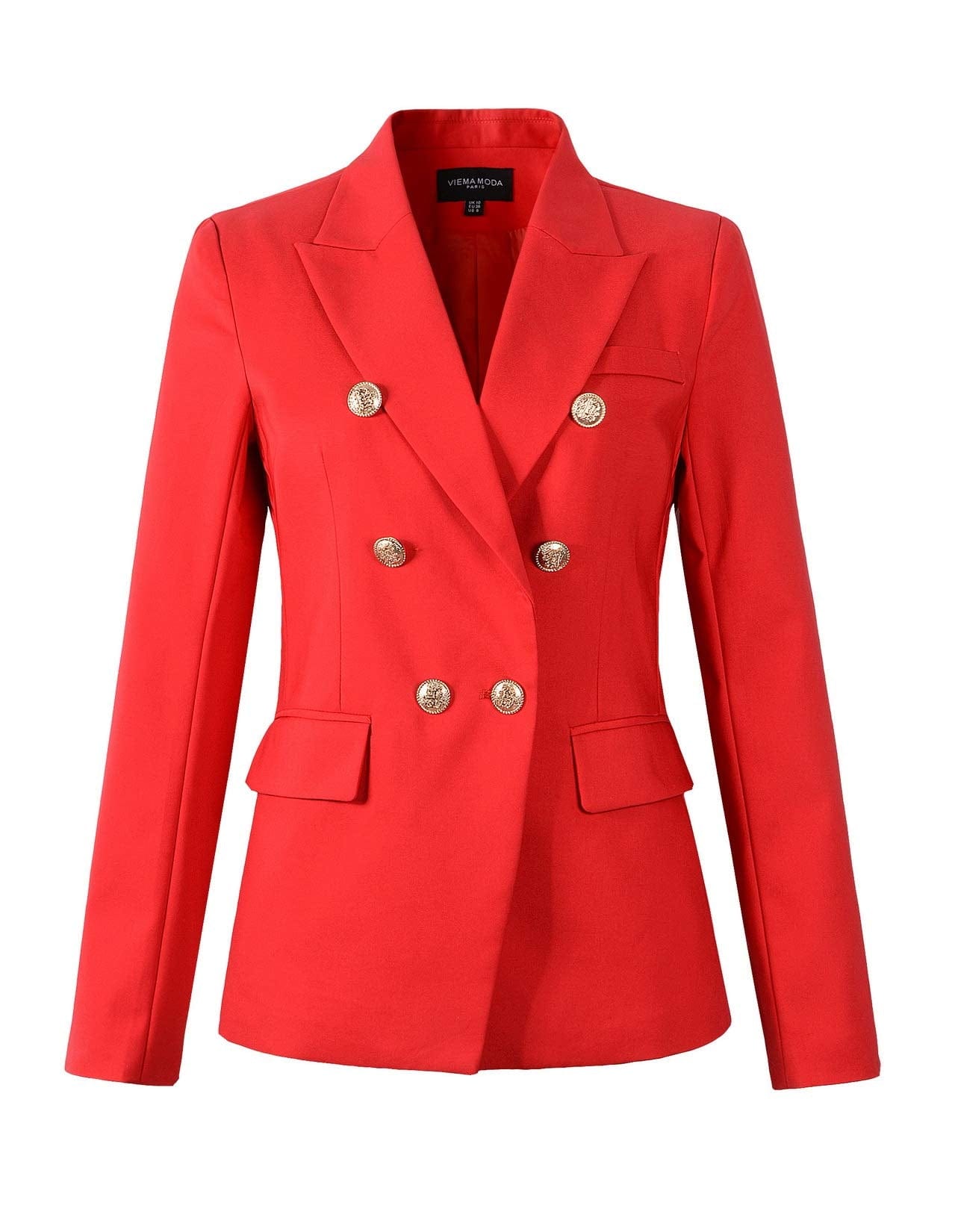 Blazer à double boutonnage de style militaire pour femme 