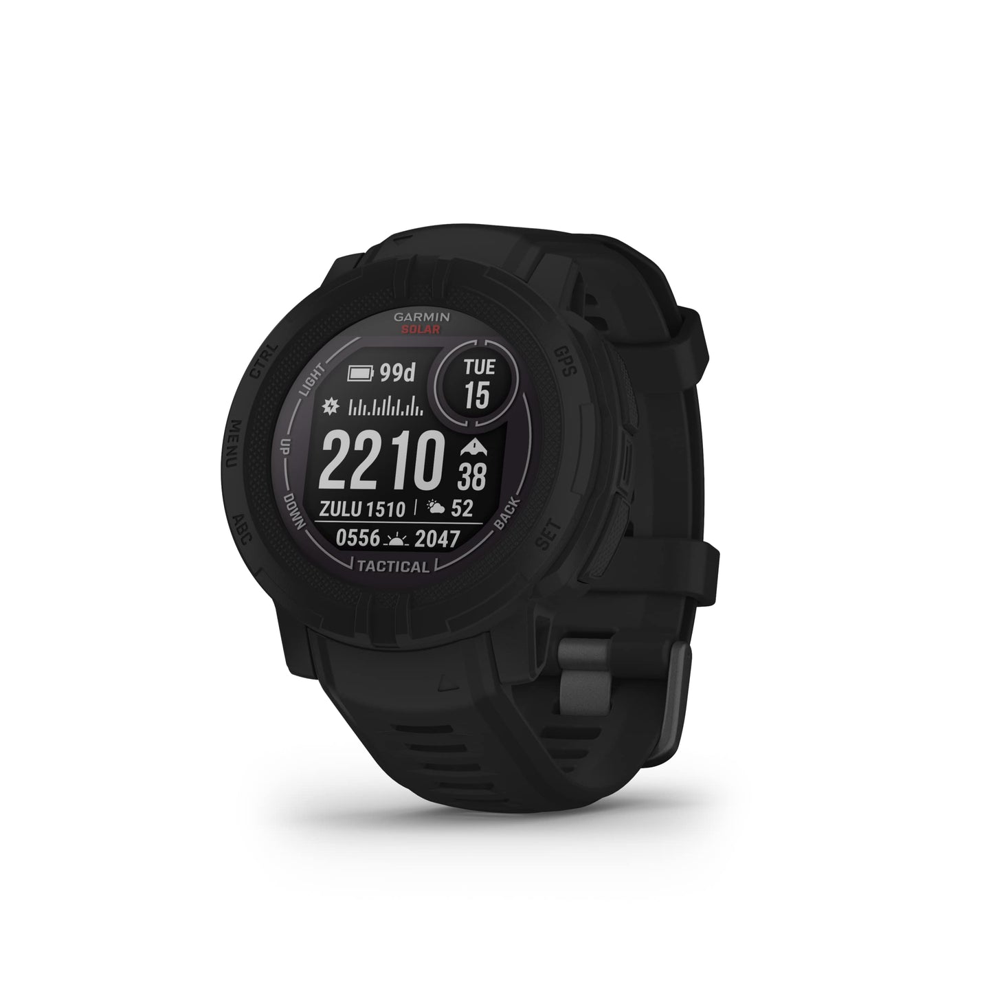 Garmin Instinct 2 Solar, édition tactique, montre d'extérieur GPS, capacités de charge solaire, prise en charge multi-GNSS, routage Tracback, noir 