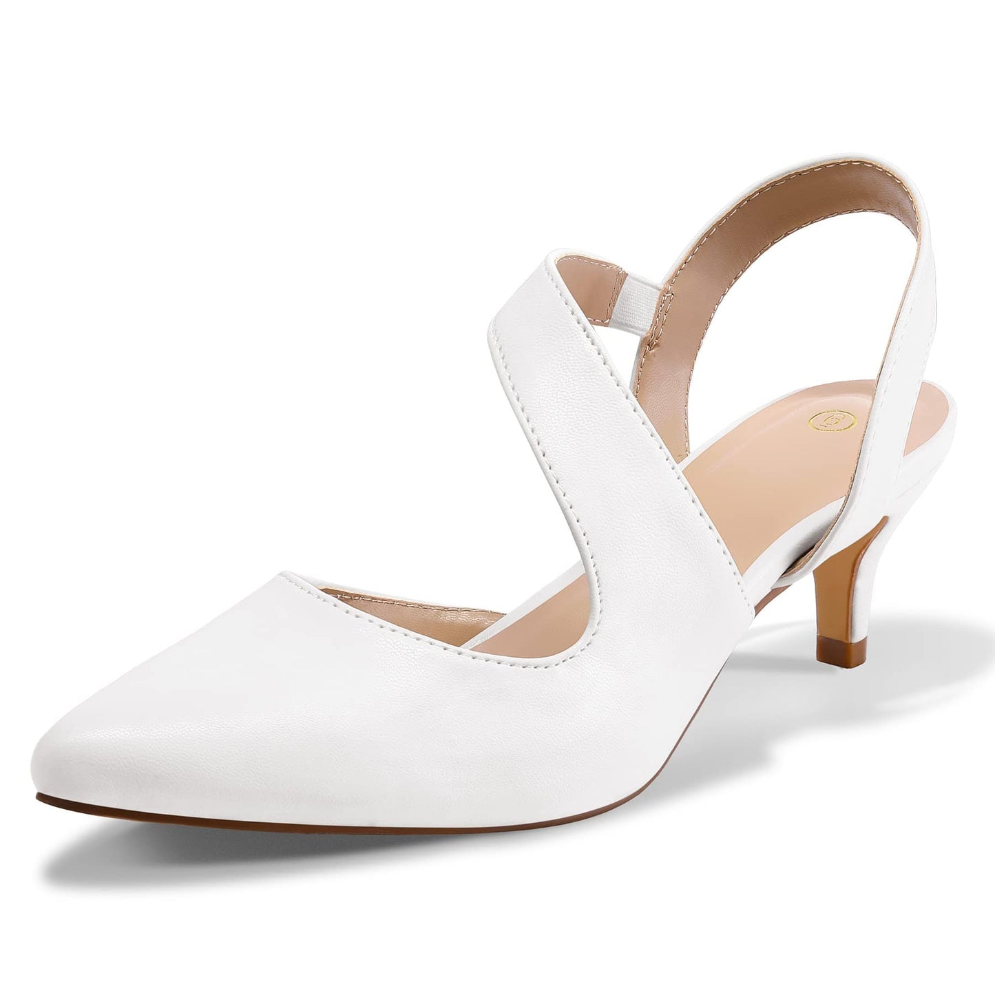 mysoft Zapatos de tacón bajo para mujer, 2.0 in, punta puntiaguda, zapatos de vestir para fiesta de boda 