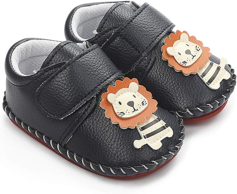 HsdsBebe Baby Boys Girls Pu Leather Hard Bottom Walking Sneakers Toddler Rubber Sole First Walkers Infant Cartoon Slippers Crib Shoes Xpress