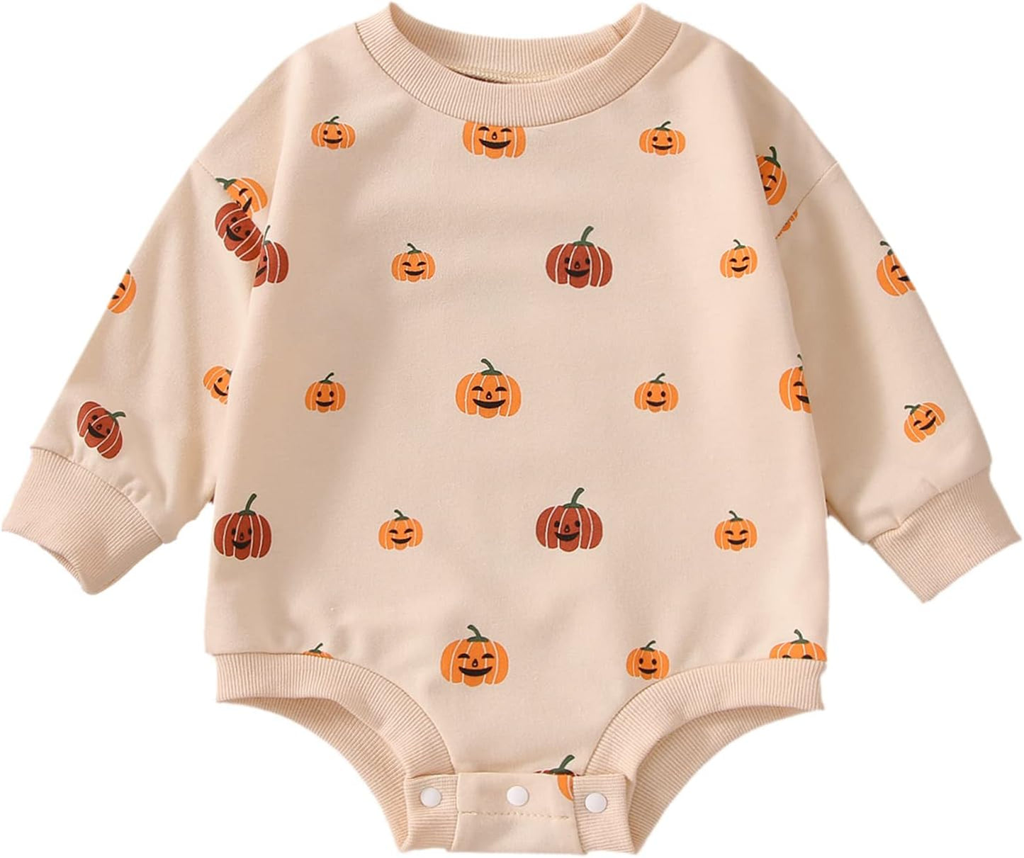 FYBITBO Halloween Baby Girl Boy Clothes Pumpkin Romper Sweatshirt Onesie Long Sleeve Bodysuit Top Fall Winter Outfit Xpress