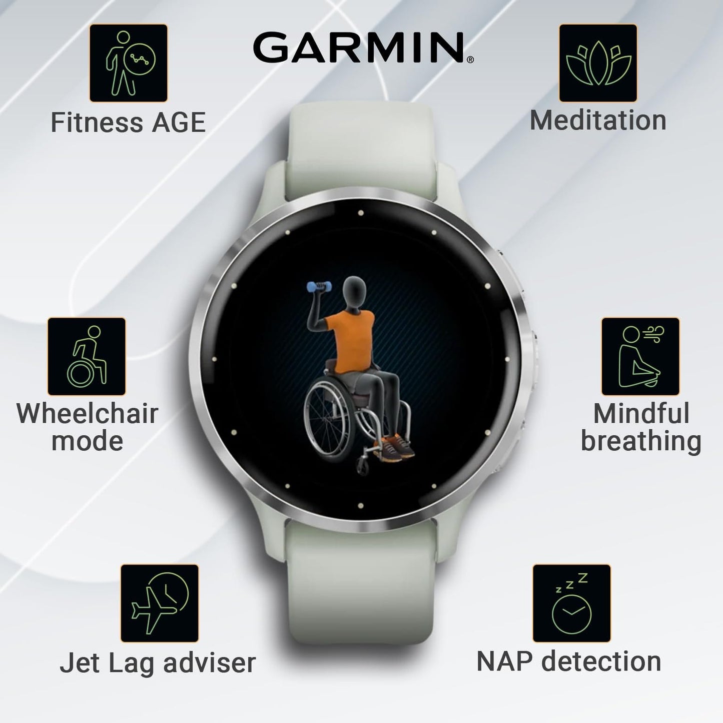 Wearable4U Garmin Venu 3: Silver Stainless Steel 45 mm Smartwatch|AMOLED 1.4" Display Up to 14 Days Battery Life | Multisport Men Watch - Whitestone | Advanced Health & Fitness Features Gift Bundle