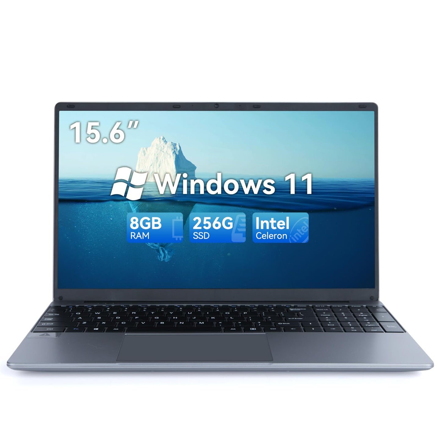 Computadora portátil, 16GB RAM 512GB SSD, Procesadores Intel Quad-Core N5095, Pantalla IPS 1080P de 15.6 pulgadas, 2MP, WiFi dual 2.4/5G, Mini-HDMI, Tipo-C, USB 3.0, Gran capacidad de batería 