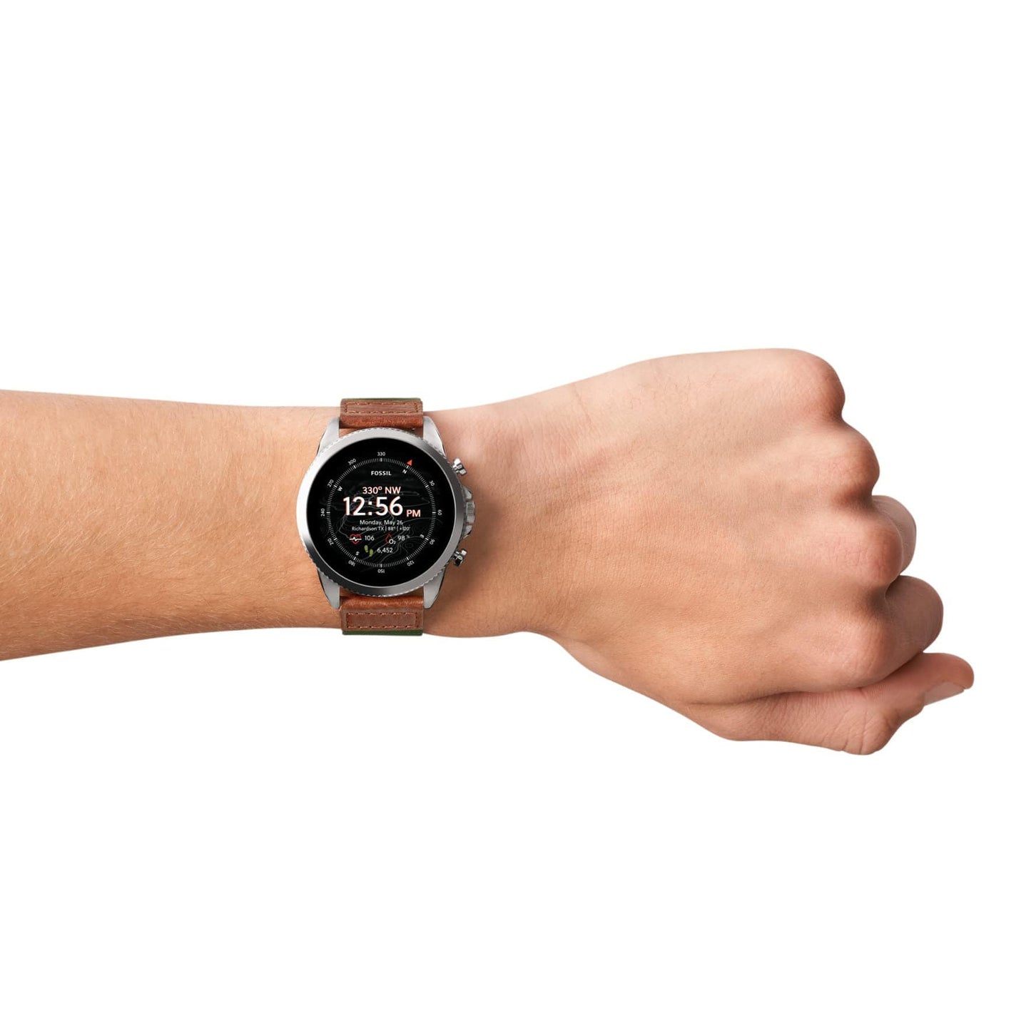 Fossil Gen 6 Montre intelligente à écran tactile de 44 mm pour hommes avec Alexa intégré, tracker d'activité, tracker d'activité, suivi du sommeil, GPS, haut-parleur, contrôle de la musique, notifications sur smartphone