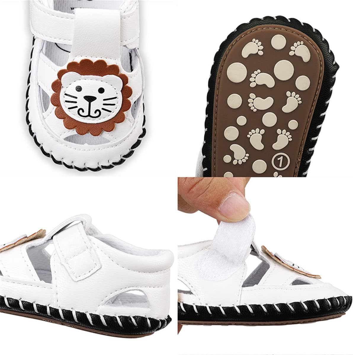 HsdsBebe Baby Boys Girls Pu Leather Hard Bottom Walking Sneakers Toddler Rubber Sole First Walkers Infant Cartoon Slippers Crib Shoes Xpress