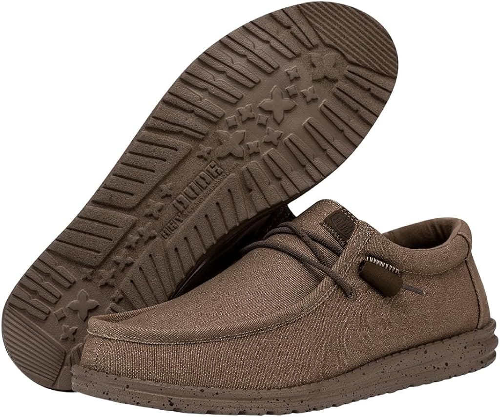 Hey Dude Men's Wally Canvas Mono | Men�s Shoes | Men's Slip-on Loafers | Comfortable & Light-Weight Xpress